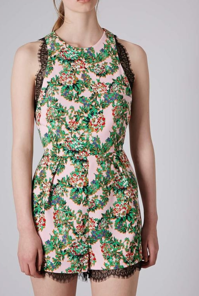 Topshop Pink Flower Garden Romper - Picture 3 of 5